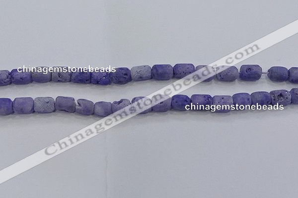 CDQ602 8 inches 6*8mm drum druzy quartz beads wholesale