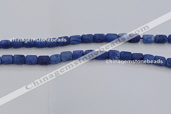 CDQ603 8 inches 6*8mm drum druzy quartz beads wholesale