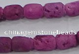 CDQ604 8 inches 6*8mm drum druzy quartz beads wholesale