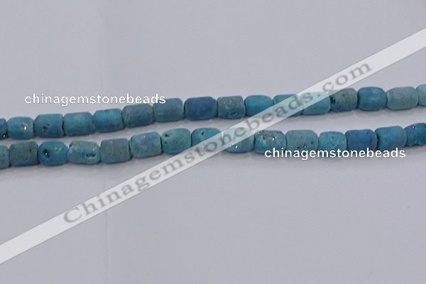 CDQ605 8 inches 6*8mm drum druzy quartz beads wholesale