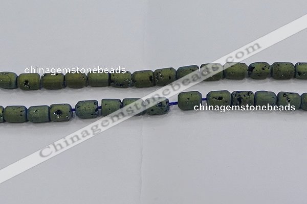 CDQ612 8 inches 6*8mm drum druzy quartz beads wholesale