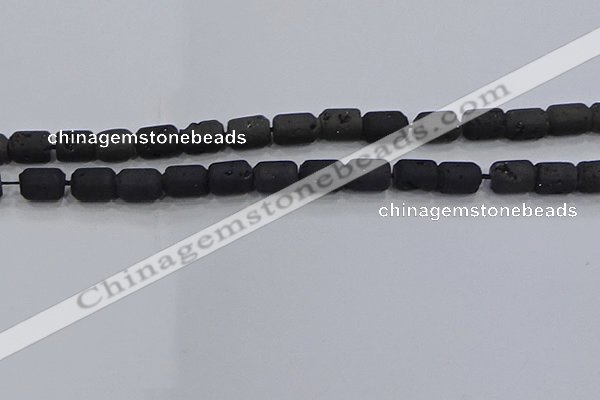 CDQ615 8 inches 6*8mm drum druzy quartz beads wholesale