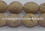 CDQ622 8 inches 10*12mm rice druzy quartz beads wholesale