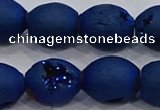 CDQ628 8 inches 10*12mm rice druzy quartz beads wholesale