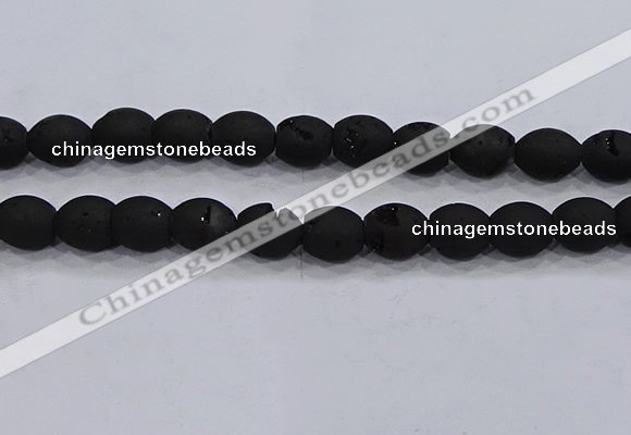 CDQ629 8 inches 10*12mm rice druzy quartz beads wholesale