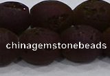 CDQ639 8 inches 12*14mm rice druzy quartz beads wholesale