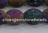 CDQ641 8 inches 12*14mm rice druzy quartz beads wholesale