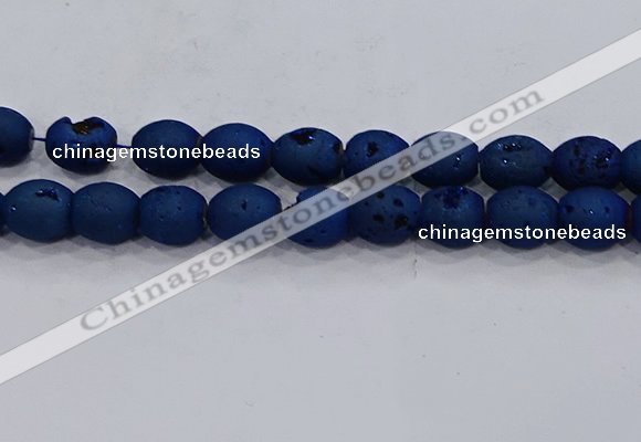 CDQ642 8 inches 12*14mm rice druzy quartz beads wholesale