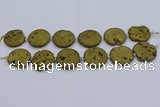 CDQ676 8 inches 30mm flat round druzy quartz beads wholesale