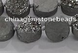 CDQ702 8 inches 12mm coin druzy quartz beads wholesale