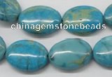 CDS04 16 inches 15*20mm oval dyed serpentine jasper beads wholesale