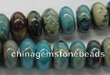 CDS09 16 inches 7*14mm rondelle dyed serpentine jasper beads wholesale