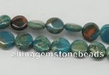 CDS10 16 inches 10mm flat round dyed serpentine jasper beads wholesale