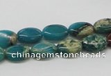 CDS16 16 inches 8*12mm oval dyed serpentine jasper beads wholesale