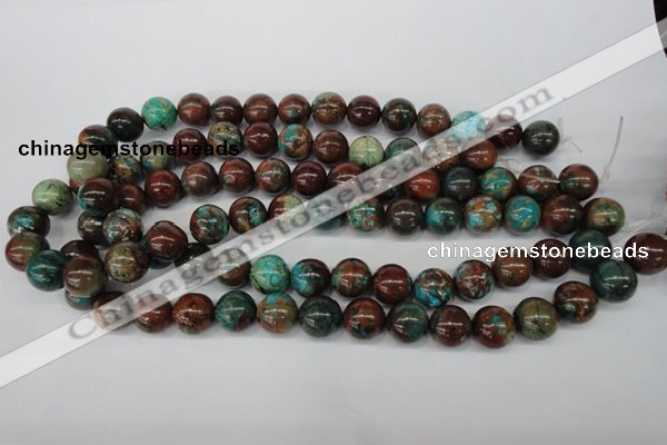 CDS188 15.5 inches 12mm round dyed serpentine jasper beads