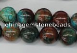 CDS189 15.5 inches 14mm round dyed serpentine jasper beads