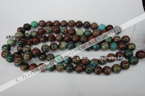 CDS189 15.5 inches 14mm round dyed serpentine jasper beads