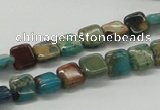 CDS19 16 inches 8*8mm square dyed serpentine jasper beads wholesale