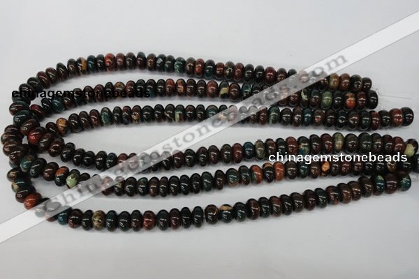 CDS196 15.5 inches 6*10mm rondelle dyed serpentine jasper beads