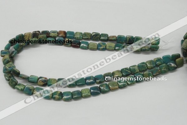 CDS20 16 inches 10*10mm square dyed serpentine jasper beads wholesale