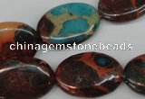 CDS210 15.5 inches 18*25mm oval dyed serpentine jasper beads