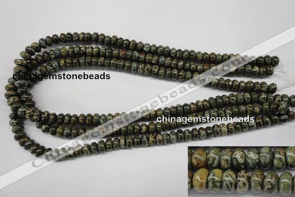 CDS225 15.5 inches 5*8mm rondelle dyed serpentine jasper beads