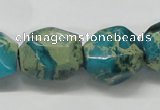 CDS24 16 inches 15*20mm nuggets dyed serpentine jasper beads wholesale