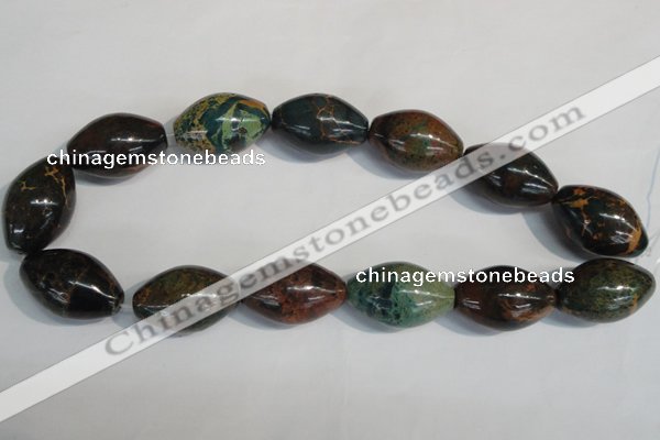 CDS256 15.5 inches 20*30mm rice dyed serpentine jasper beads