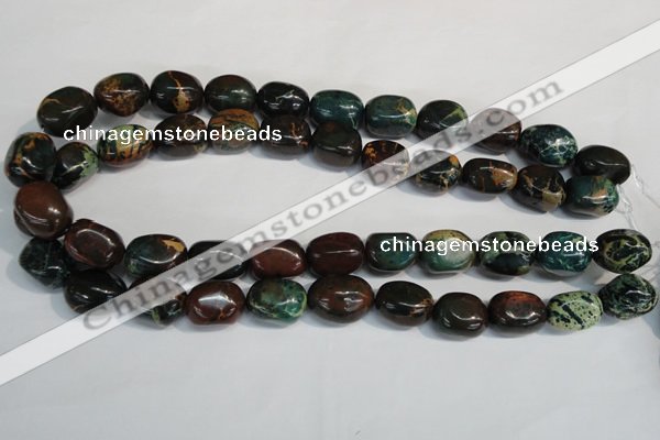 CDS258 15.5 inches 12*17mm nuggets dyed serpentine jasper beads