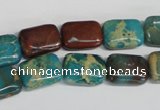 CDS264 15.5 inches 10*14mm rectangle dyed serpentine jasper beads