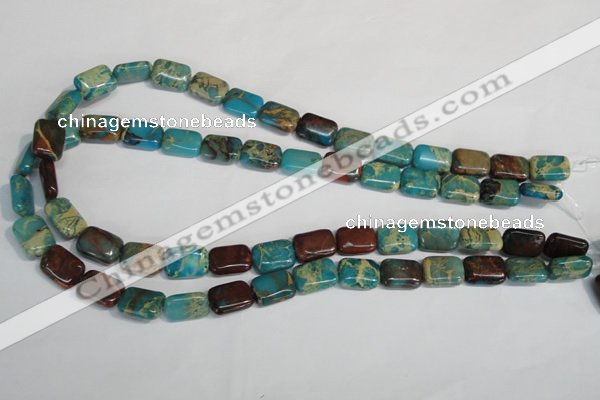 CDS264 15.5 inches 10*14mm rectangle dyed serpentine jasper beads