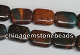 CDS265 15.5 inches 12*16mm rectangle dyed serpentine jasper beads