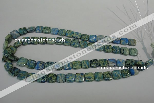 CDS270 15.5 inches 12*12mm square dyed serpentine jasper beads