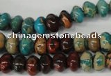 CDS30 15.5 inches 6*10mm rondelle dyed serpentine jasper beads