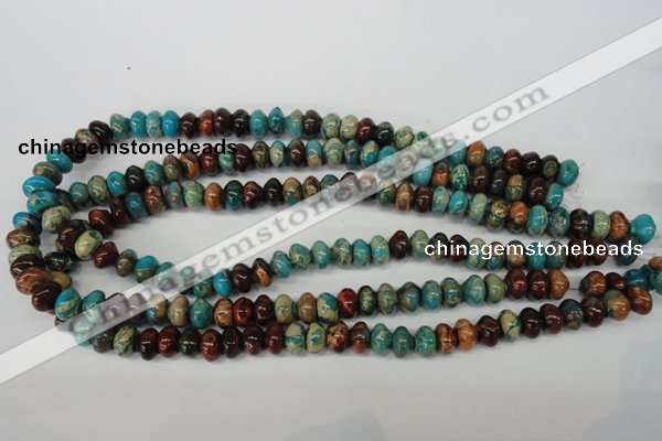 CDS30 15.5 inches 6*10mm rondelle dyed serpentine jasper beads