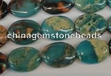 CDS35 15.5 inches 12*16mm oval dyed serpentine jasper beads