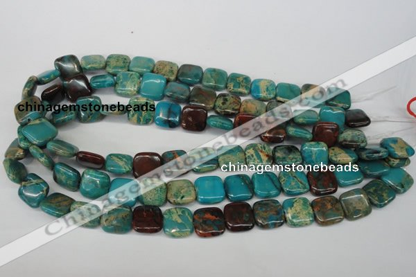 CDS39 15.5 inches 14*14mm square dyed serpentine jasper beads