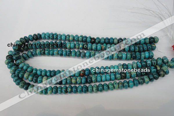 CDS45 15.5 inches 6*10mm rondelle dyed serpentine jasper beads