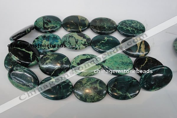 CDS51 15.5 inches 30*40mm oval dyed serpentine jasper beads