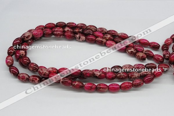 CDT09 15.5 inches 10*14mm rice dyed aqua terra jasper beads