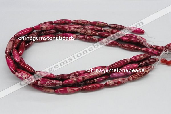 CDT10 15.5 inches 8*30mm rice dyed aqua terra jasper beads