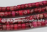 CDT11 15.5 inches 4*6mm cylinder dyed aqua terra jasper beads