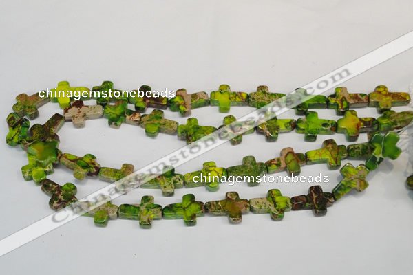 CDT131 15.5 inches 15*20mm cross dyed aqua terra jasper beads