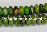 CDT135 15.5 inches 6*12mm rondelle dyed aqua terra jasper beads