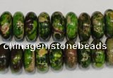CDT136 15.5 inches 6*14mm rondelle dyed aqua terra jasper beads