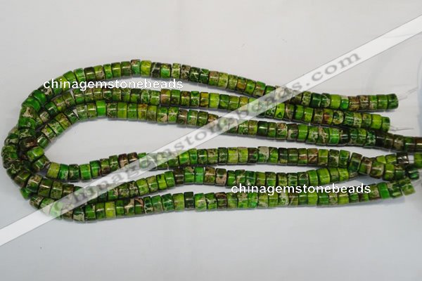 CDT138 15.5 inches 4*8mm heishi dyed aqua terra jasper beads