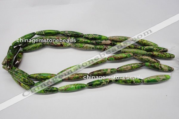 CDT146 15.5 inches 8*30mm rice dyed aqua terra jasper beads