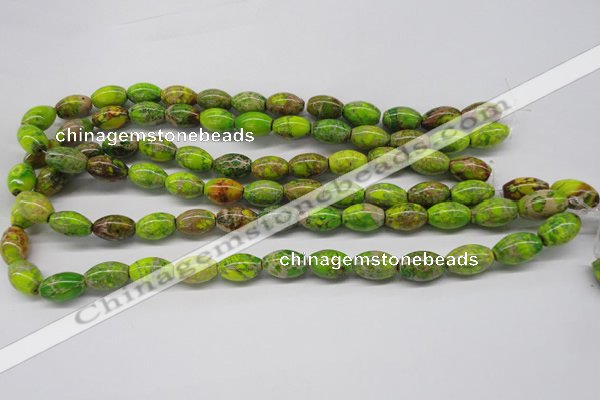 CDT147 15.5 inches 10*15mm rice dyed aqua terra jasper beads