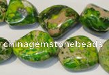 CDT154 15.5 inches 15*20mm nugget dyed aqua terra jasper beads