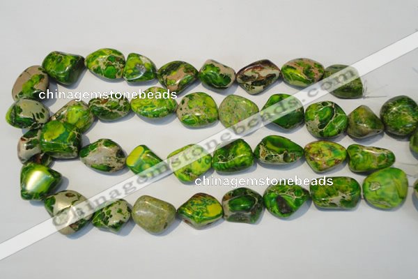 CDT154 15.5 inches 15*20mm nugget dyed aqua terra jasper beads